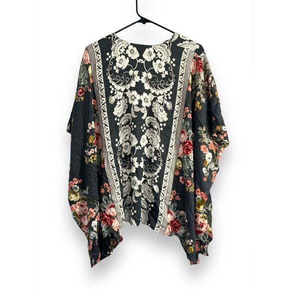 ANGIE sz S Womens Floral Paisley Open Front Kimono Sweater Boho Hippie Festival - Picture 3 of 4
